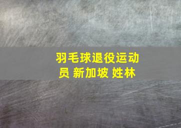 羽毛球退役运动员 新加坡 姓林